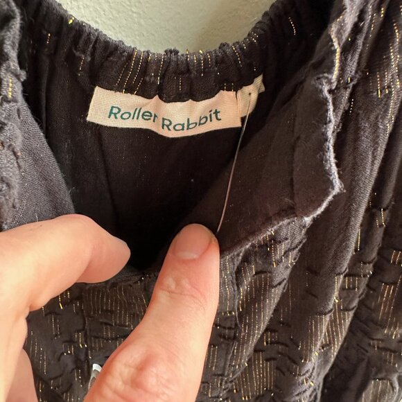 Maxi Dress NWT Roller Rabbit Puff Sleeves - Size S Blk - Picture 5 of 9